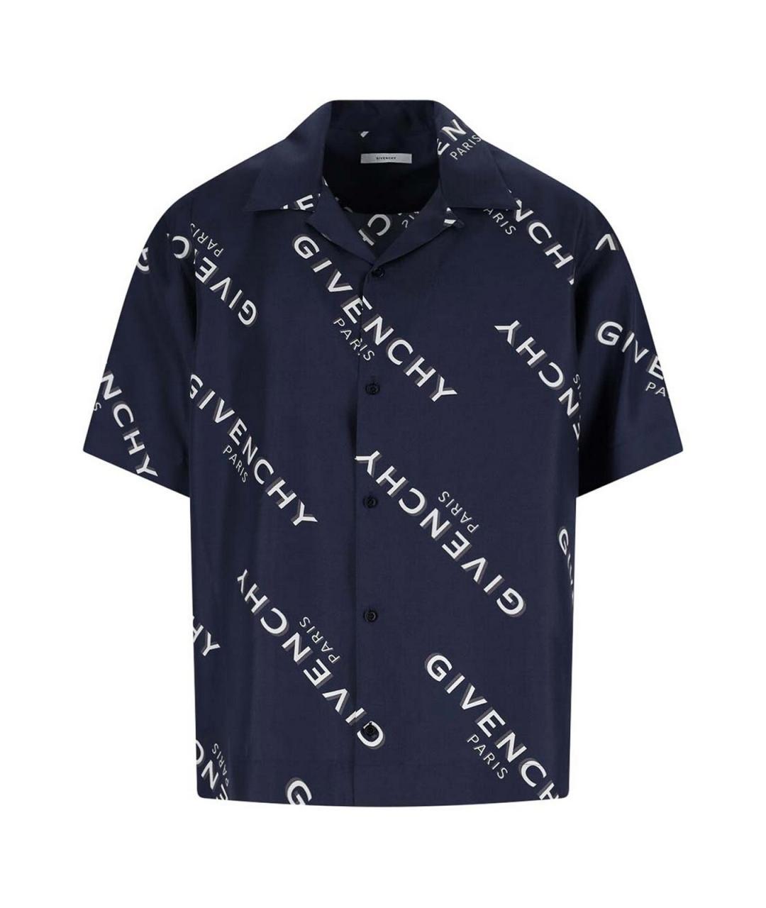 GIVENCHY Синяя шелковая кэжуал рубашка, фото 1