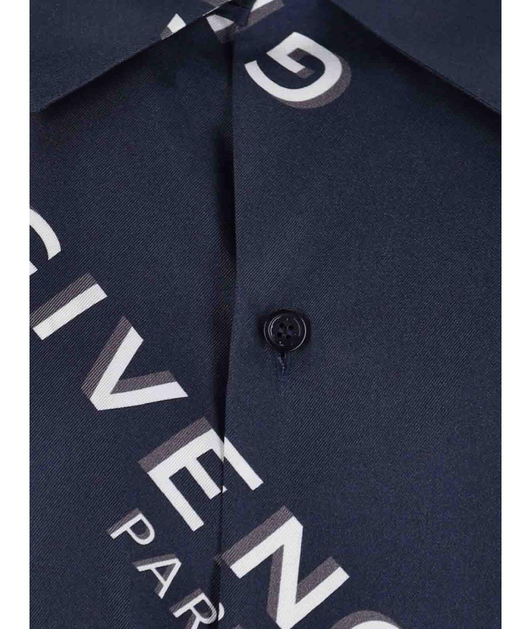 GIVENCHY Синяя шелковая кэжуал рубашка, фото 5