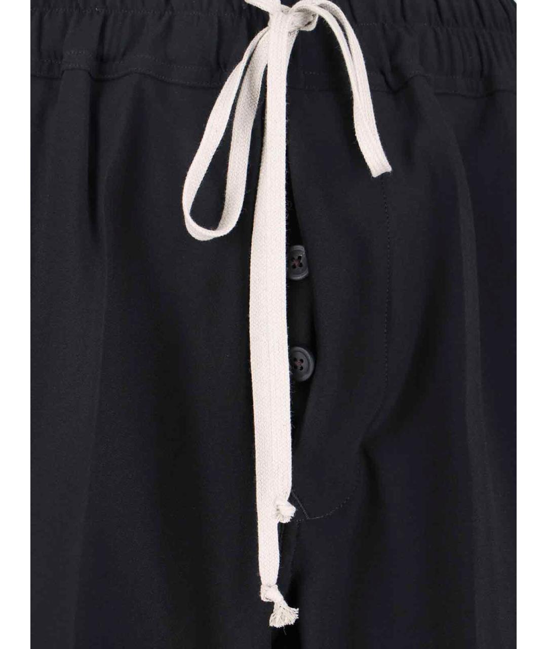 RICK OWENS Черные вискозные спортивные брюки и шорты, фото 5