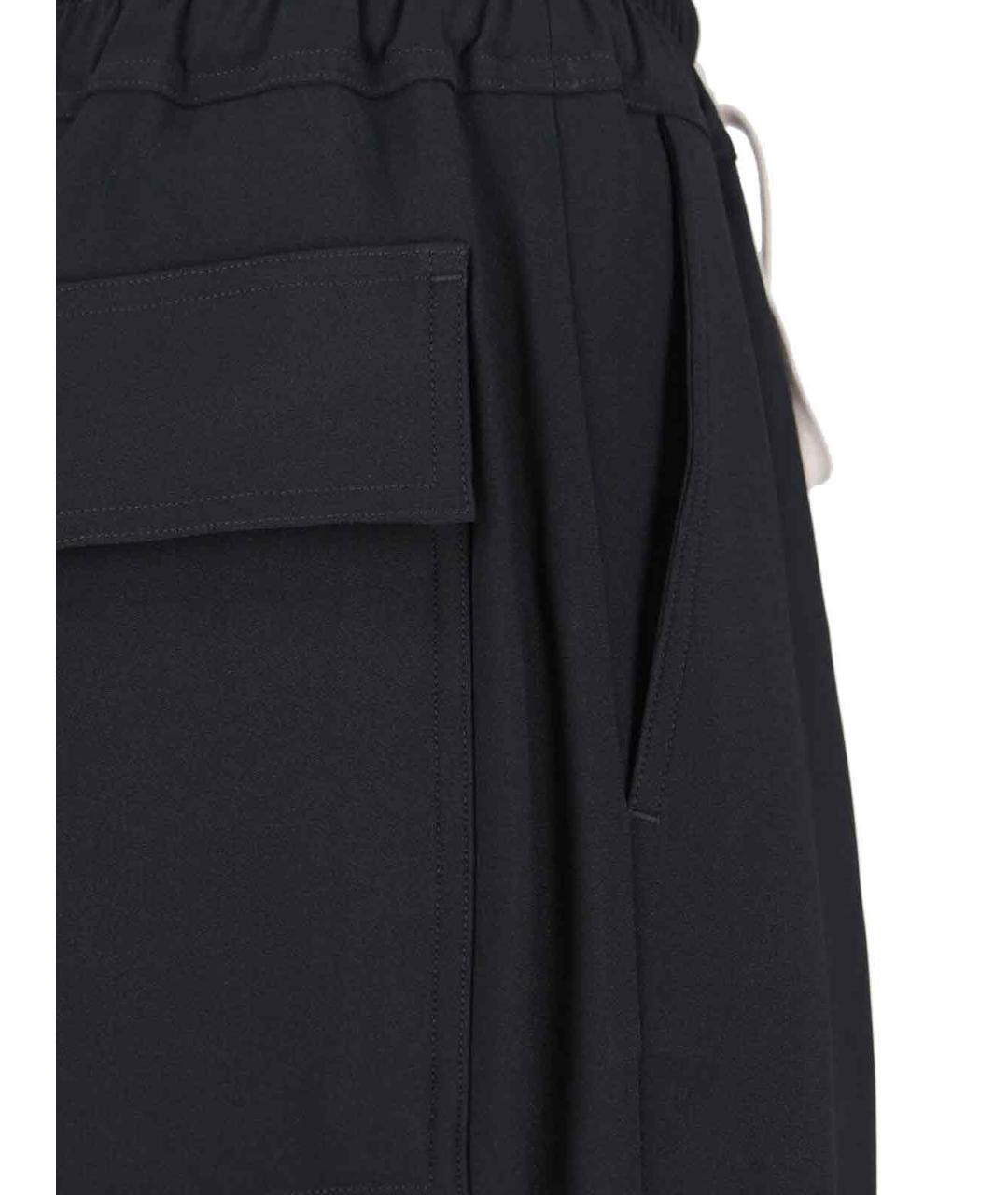 RICK OWENS Черные вискозные спортивные брюки и шорты, фото 4