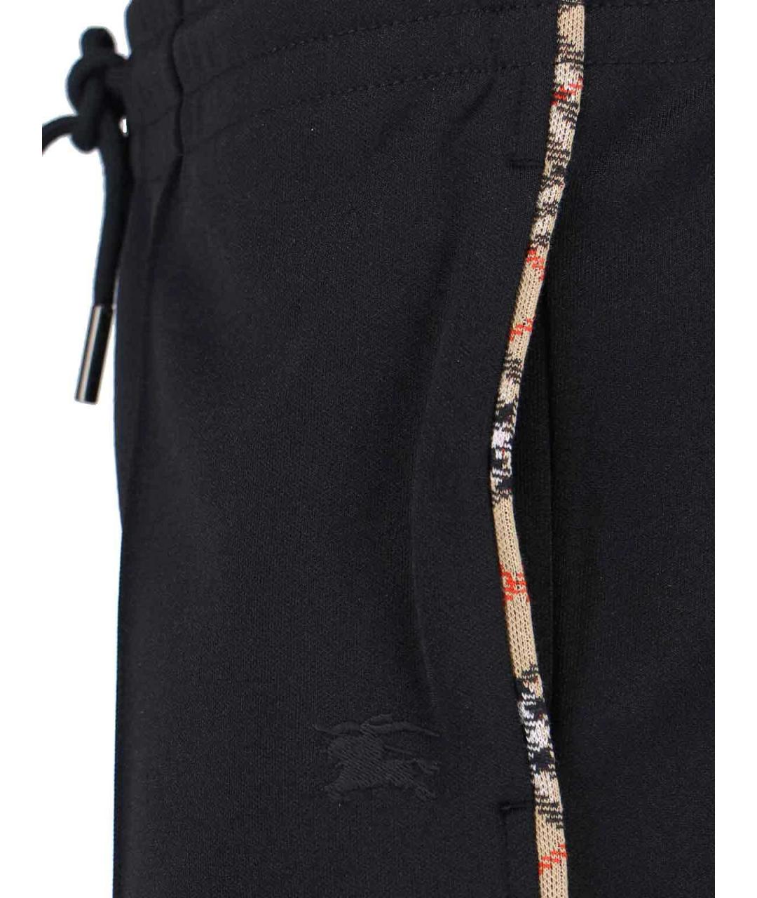 BURBERRY Черные хлопковые спортивные брюки и шорты, фото 5