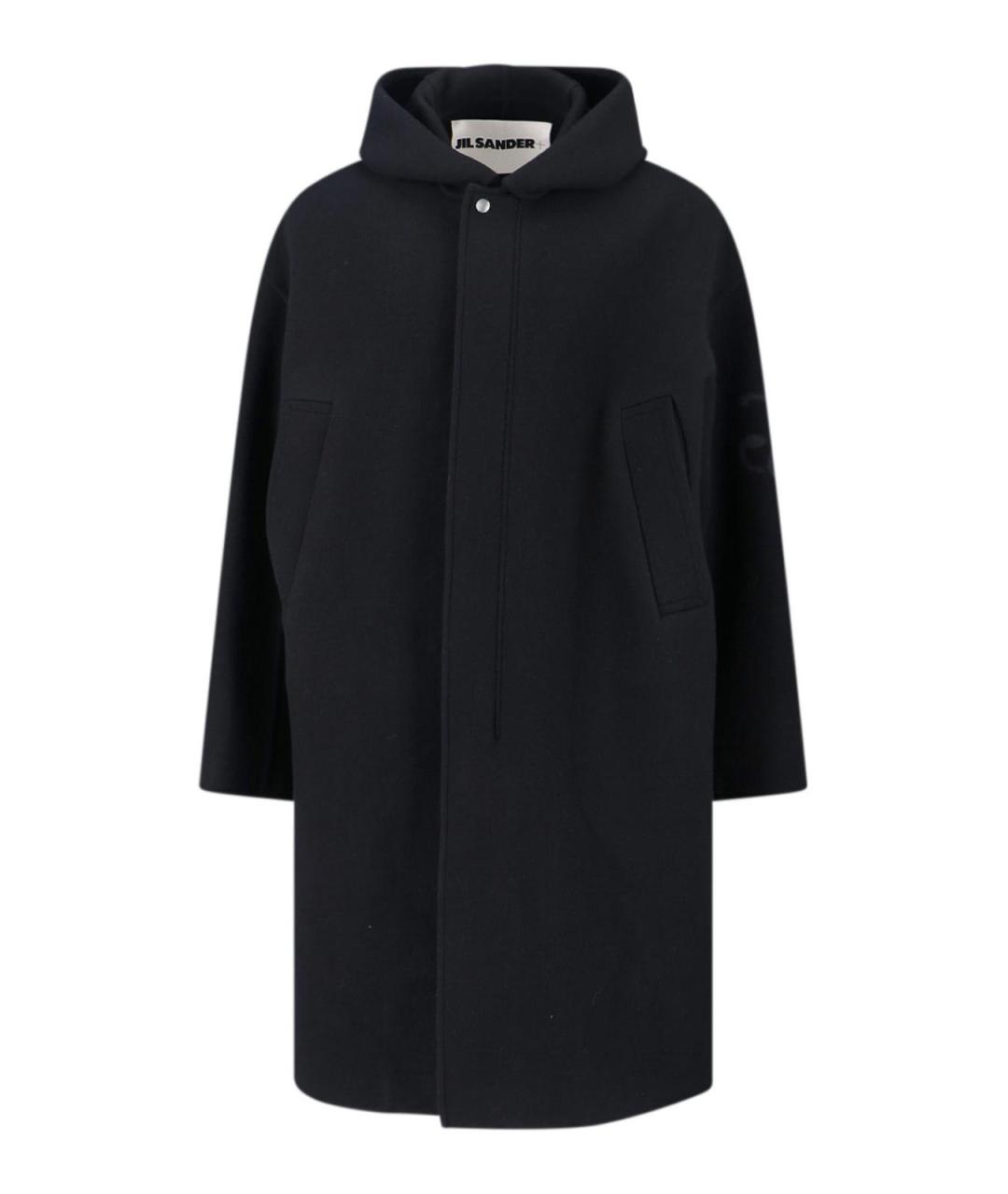 JIL SANDER Черное шерстяное пальто, фото 1