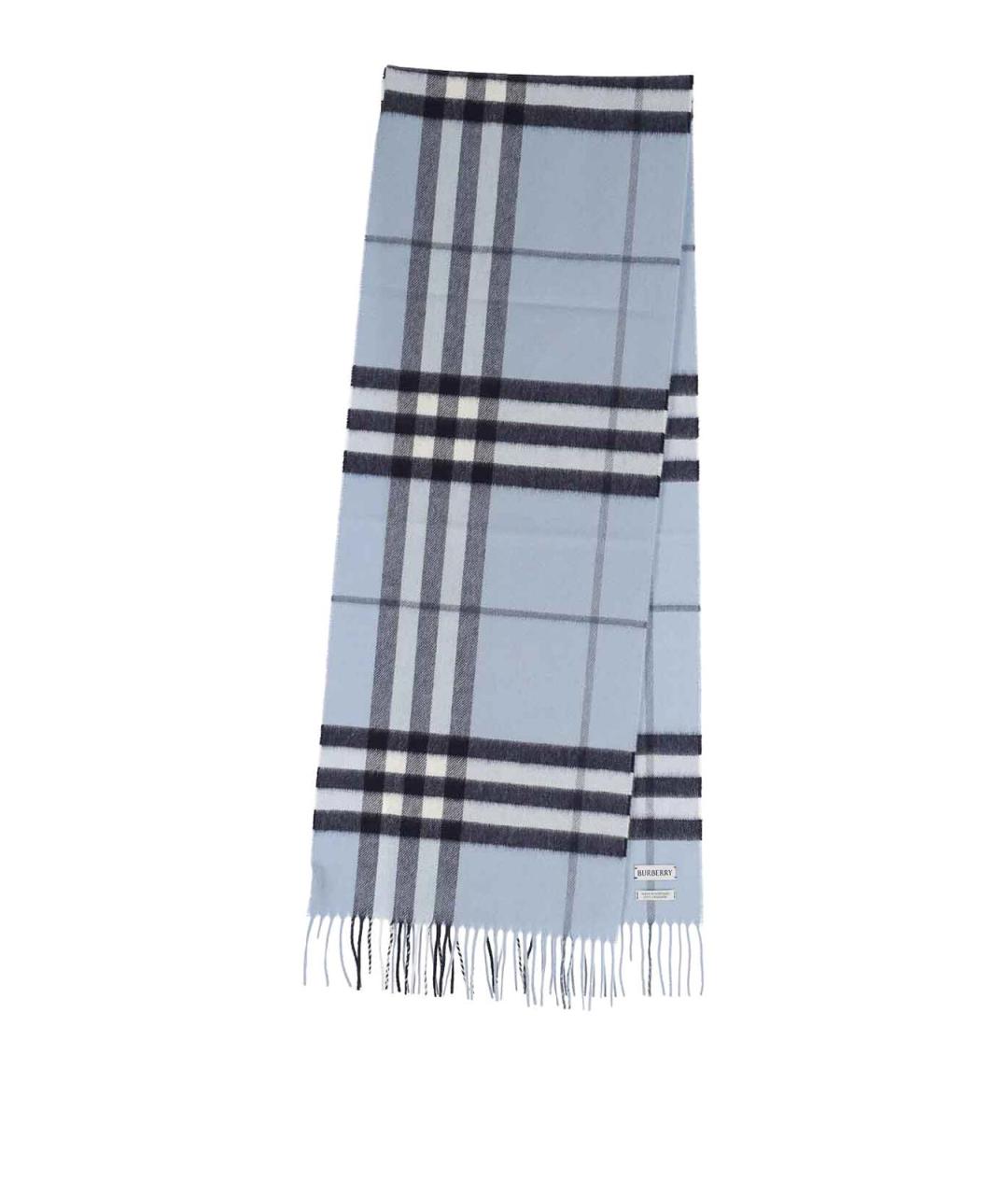 BURBERRY Голубой кашемировый шарф, фото 1