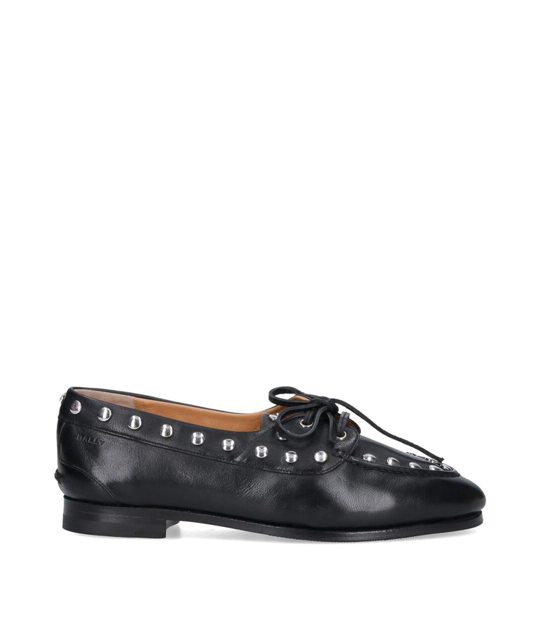 BALLY Черные кожаные лоферы, фото 1
