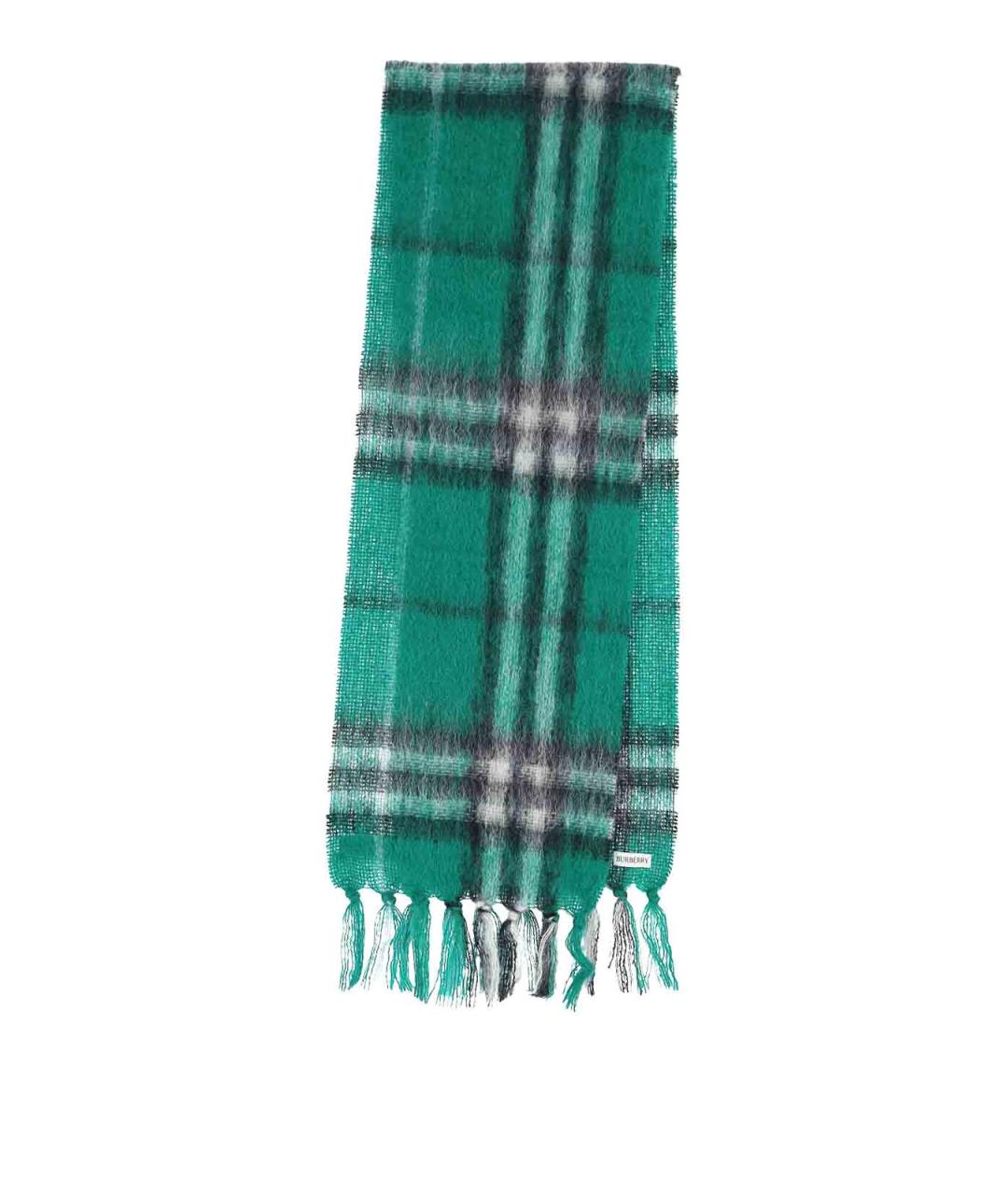 BURBERRY Зеленый шерстяной шарф, фото 1