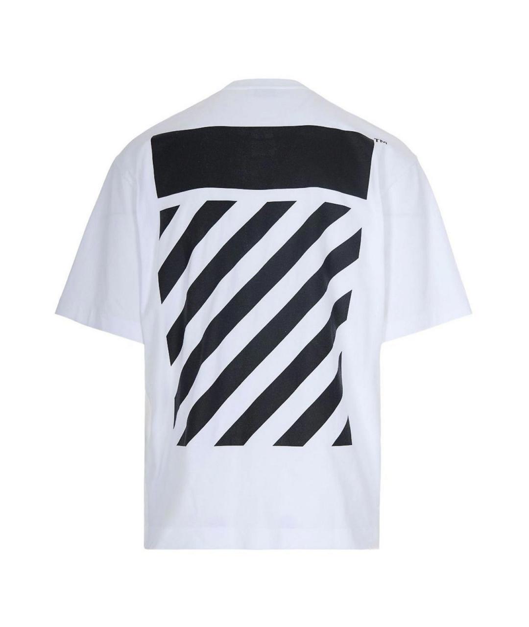 OFF-WHITE Белая хлопковая футболка, фото 2