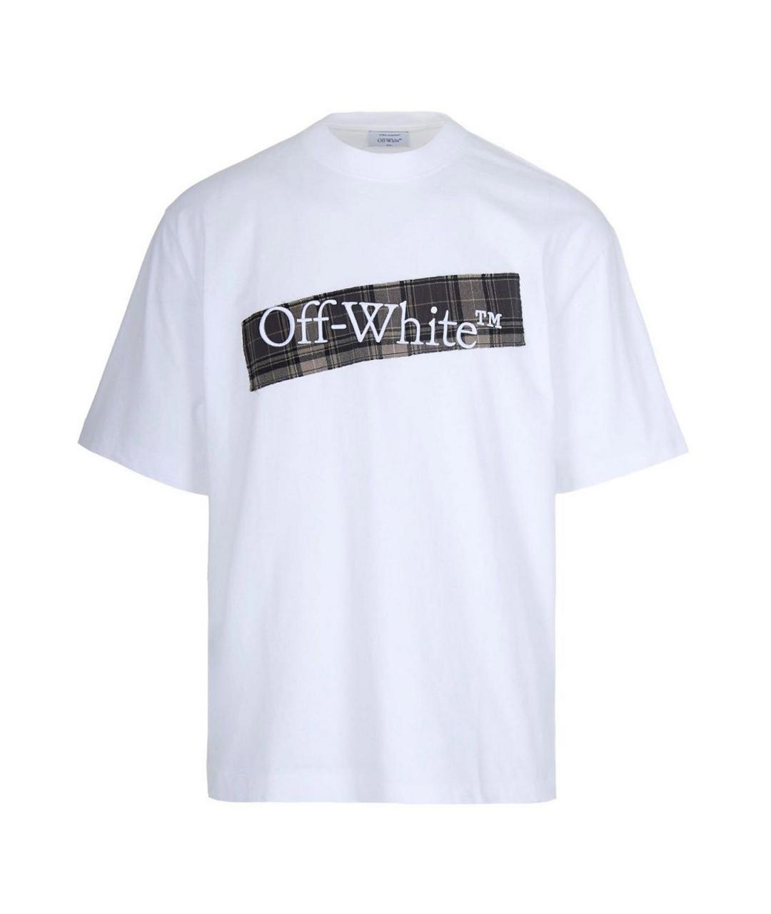 OFF-WHITE Белая хлопковая футболка, фото 1