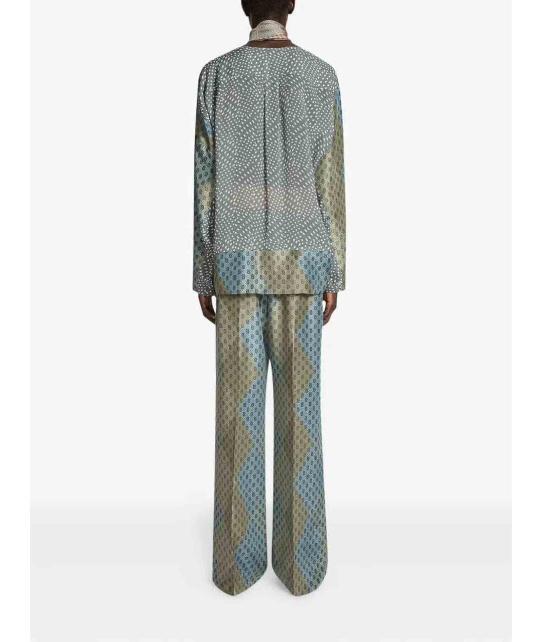 DRIES VAN NOTEN Мульти шелковые брюки широкие, фото 3