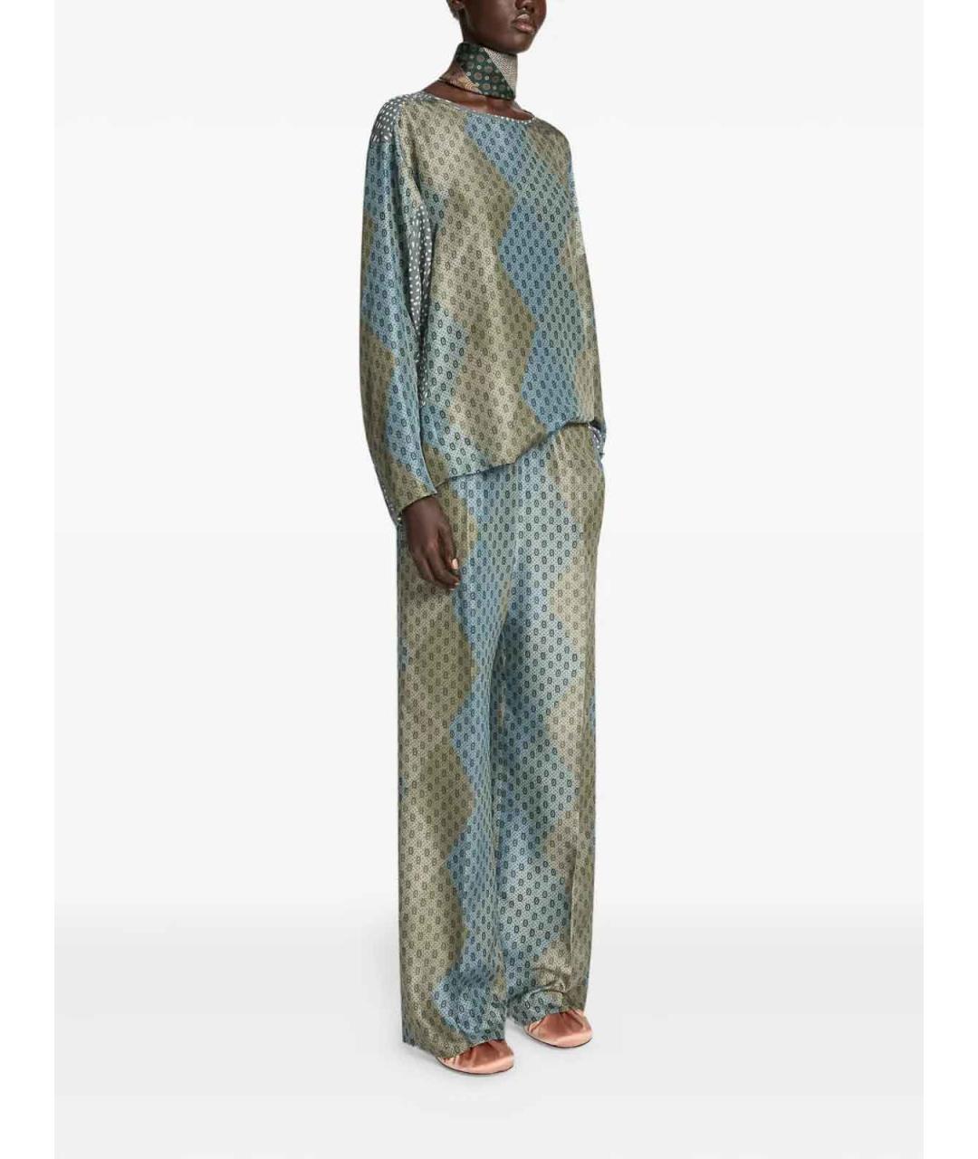 DRIES VAN NOTEN Мульти шелковые брюки широкие, фото 4