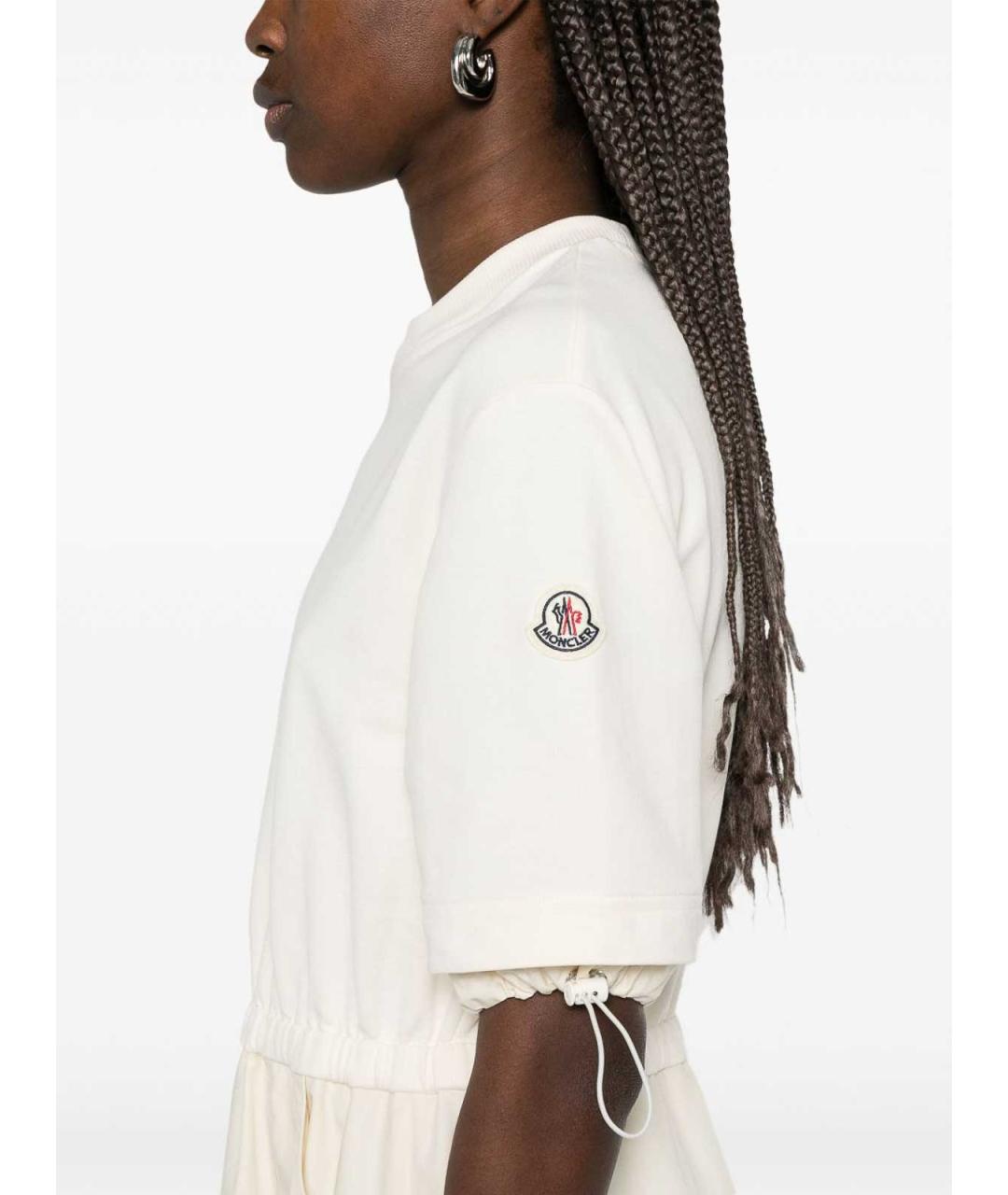 MONCLER Белое хлопковое повседневное платье, фото 5