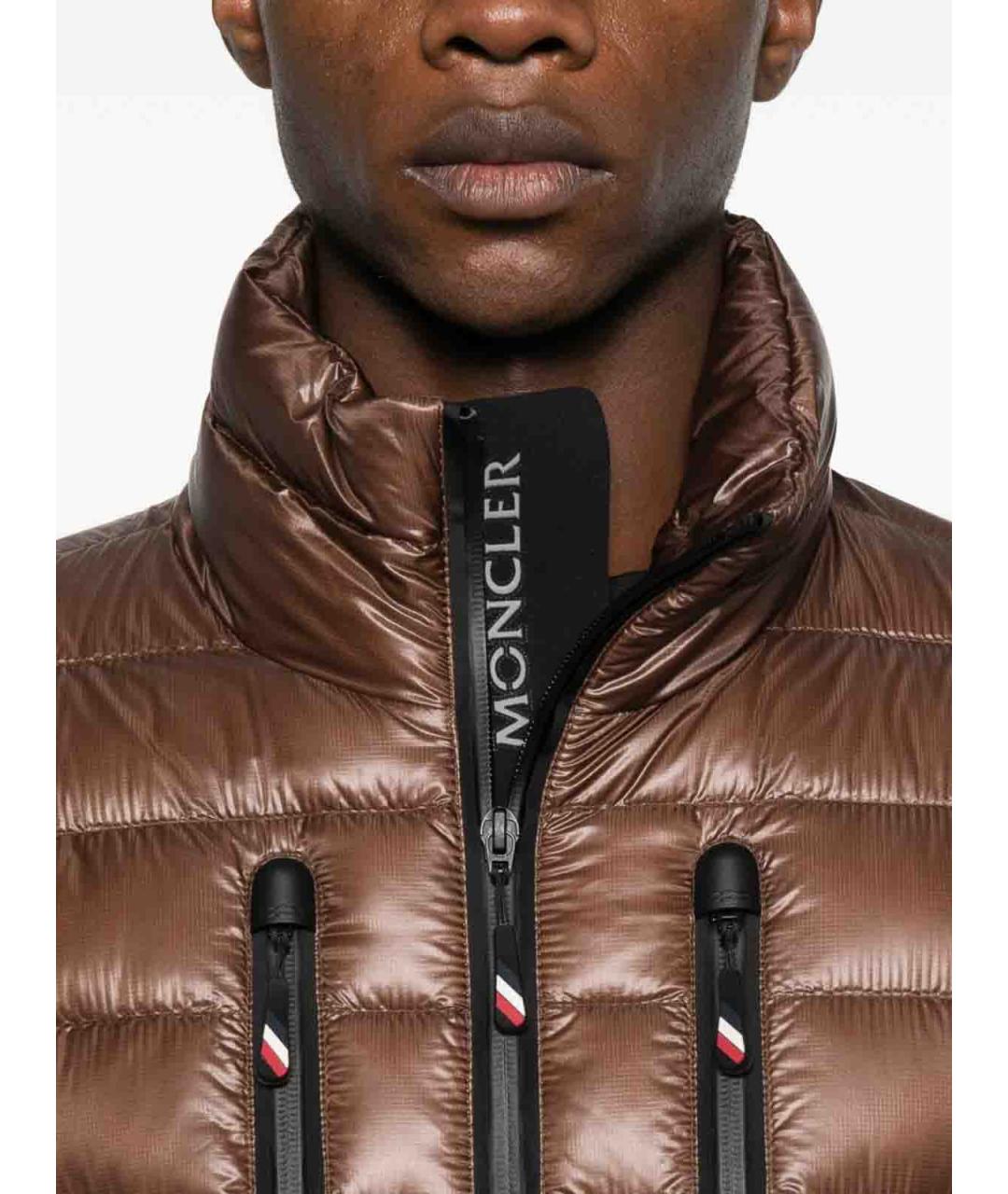 MONCLER Коричневый пуховик, фото 4