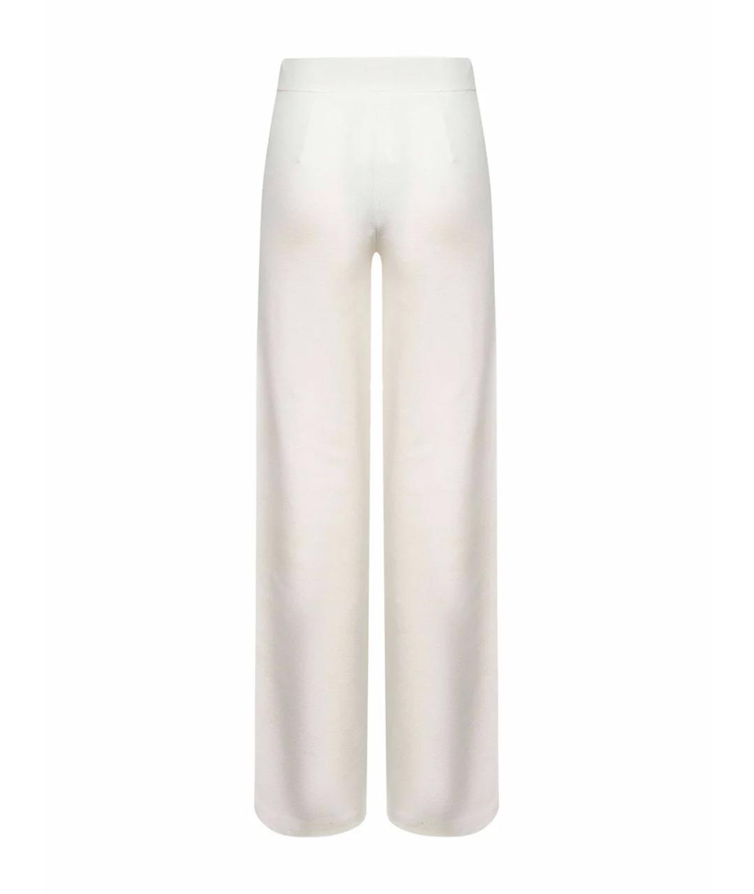 MAX MARA STUDIO Белые вискозные брюки широкие, фото 2