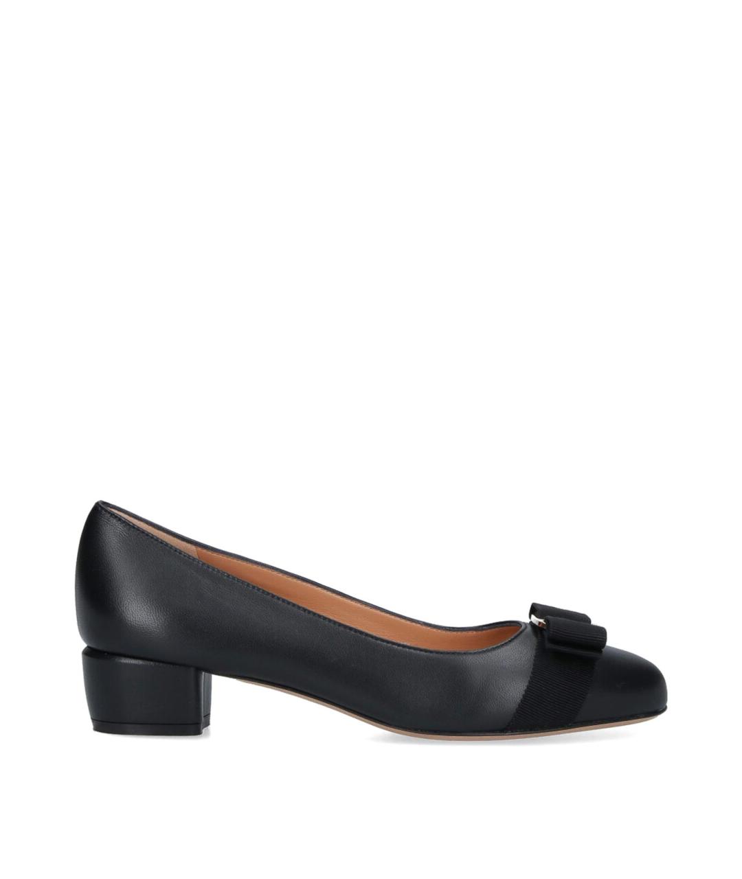 FERRAGAMO Черные кожаные туфли, фото 1