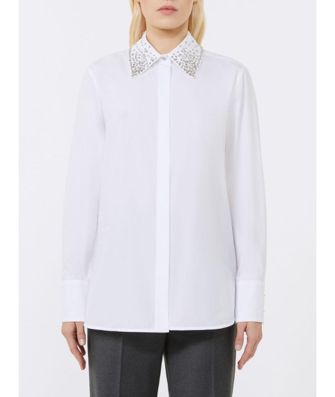 MAX MARA STUDIO Белая хлопковая рубашка, фото 4
