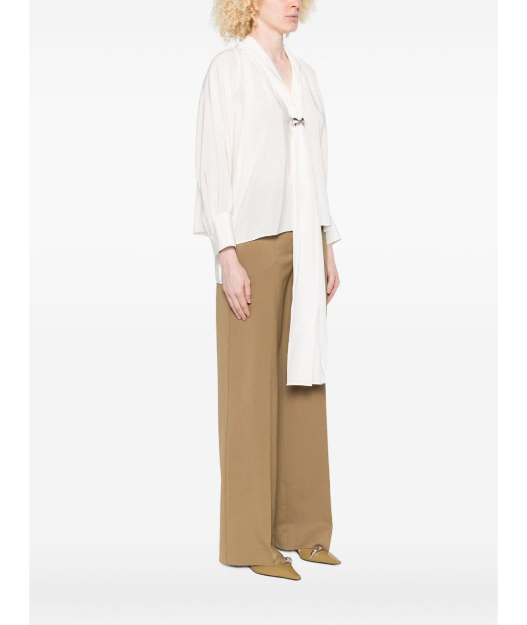 MAX MARA Белая шелковая блузы, фото 4