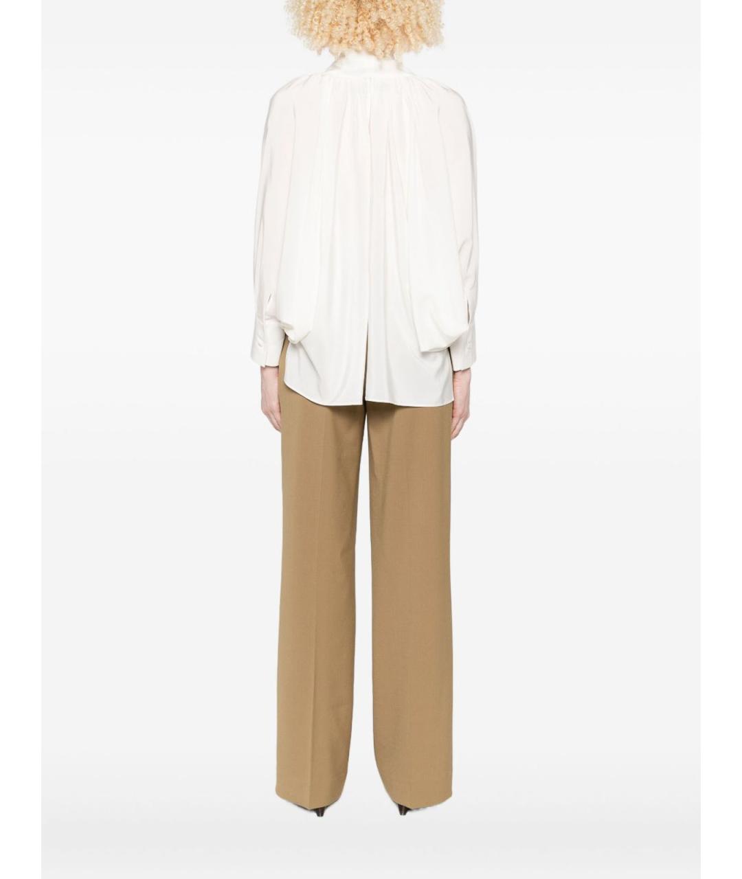 MAX MARA Белая шелковая блузы, фото 3