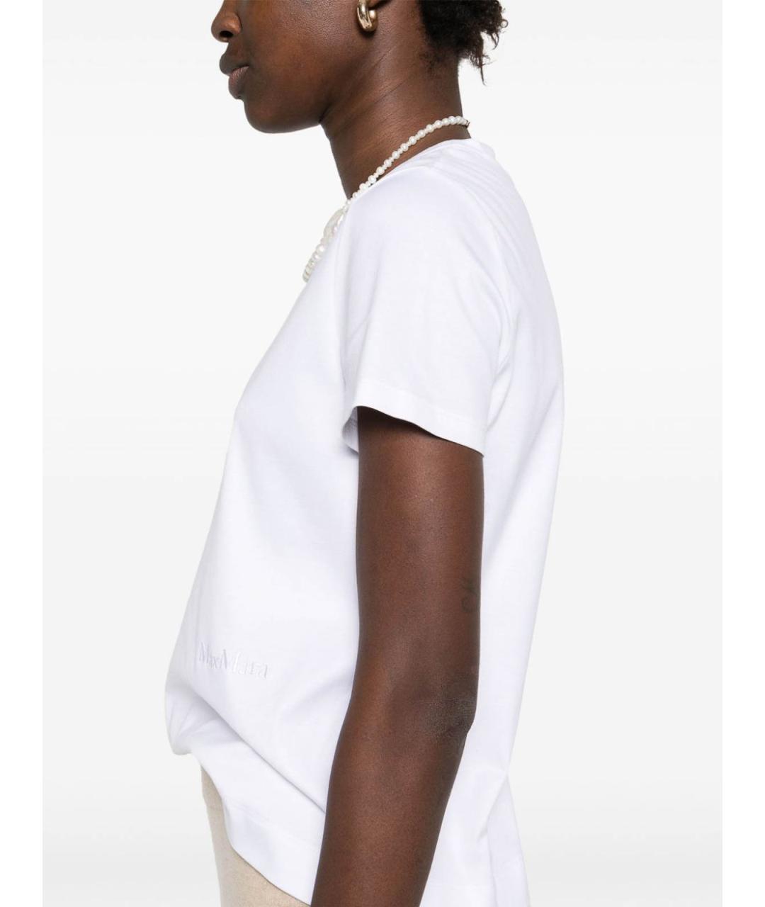 MAX MARA Белая хлопковая футболка, фото 3