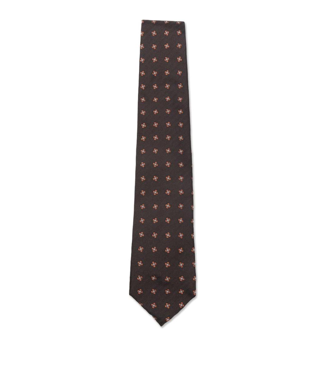 CORNELIANI Коричневый шелковый галстук, фото 1