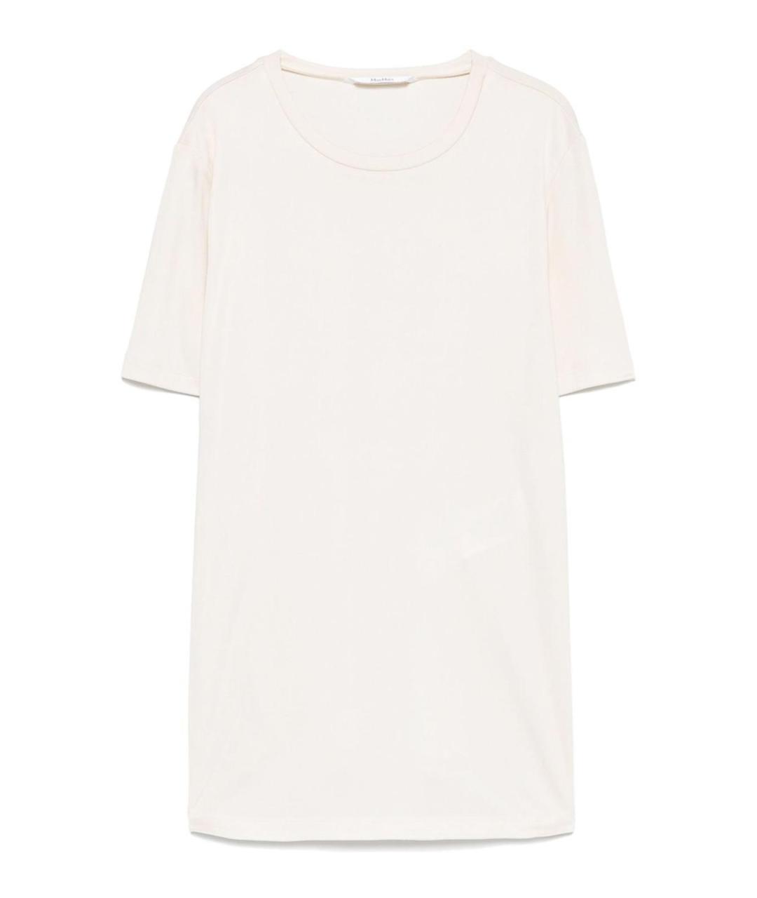 MAX MARA Белая шелковая футболка, фото 1