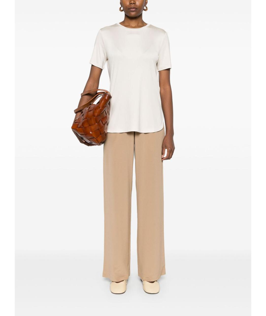 MAX MARA Белая шелковая футболка, фото 5