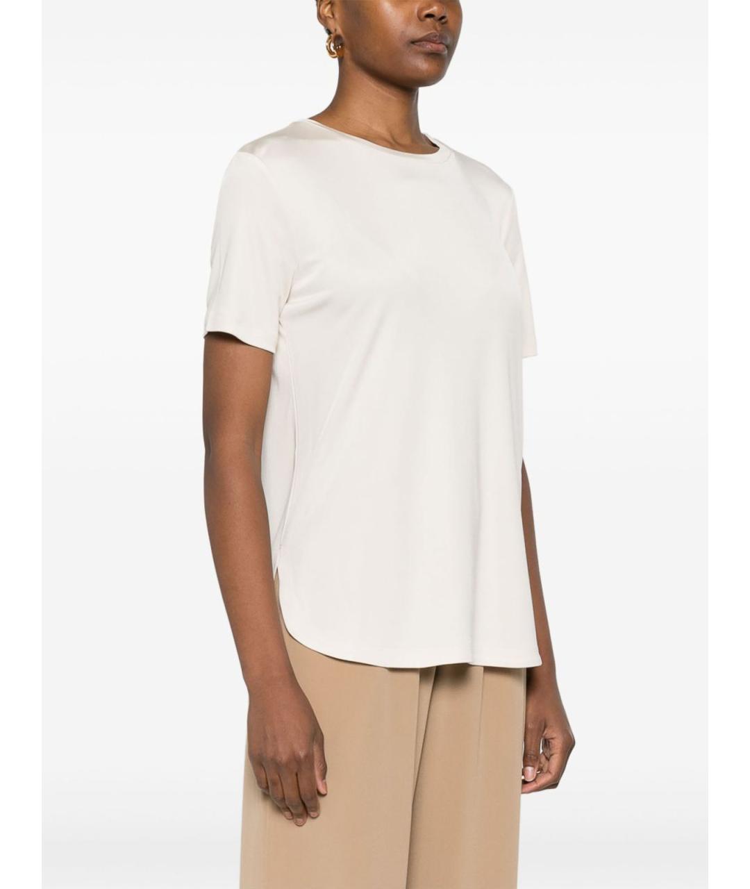 MAX MARA Белая шелковая футболка, фото 2