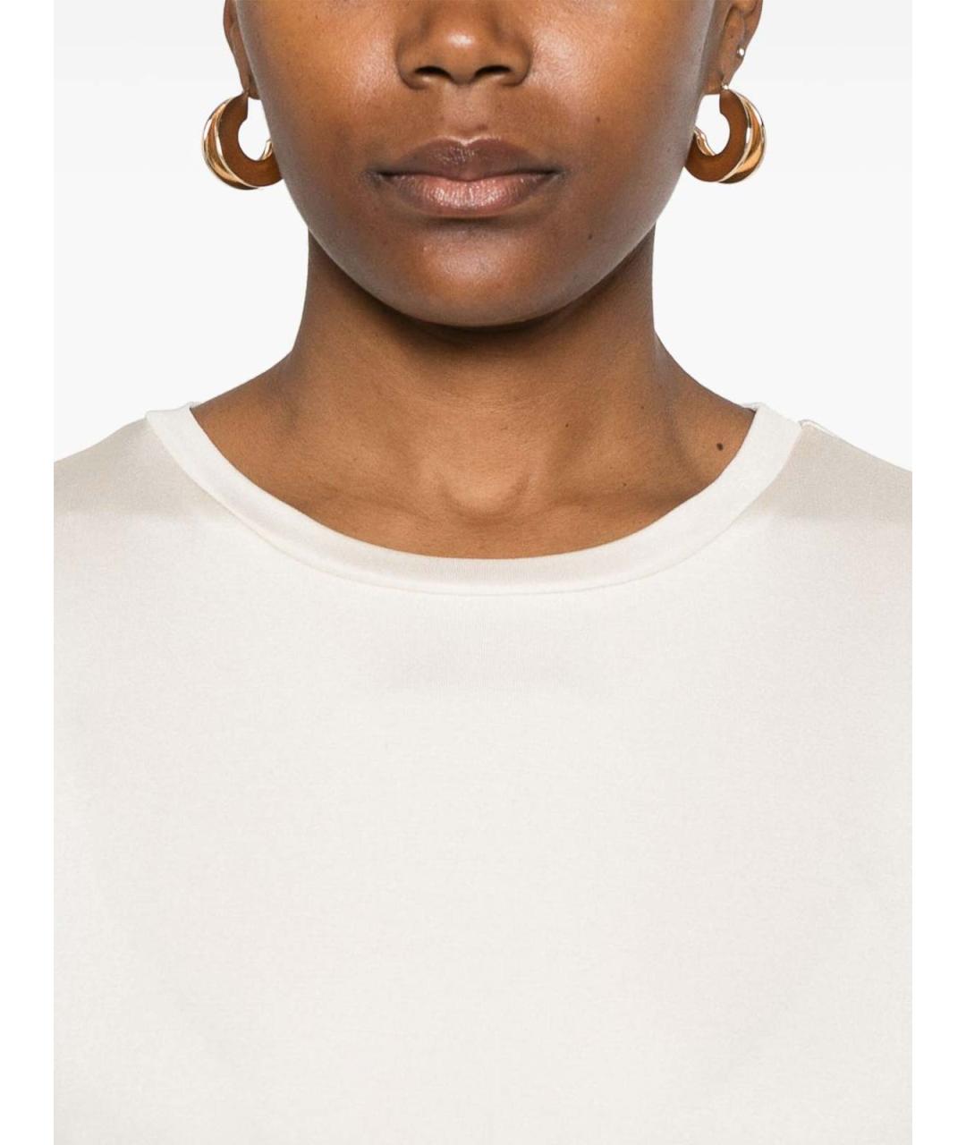 MAX MARA Белая шелковая футболка, фото 3