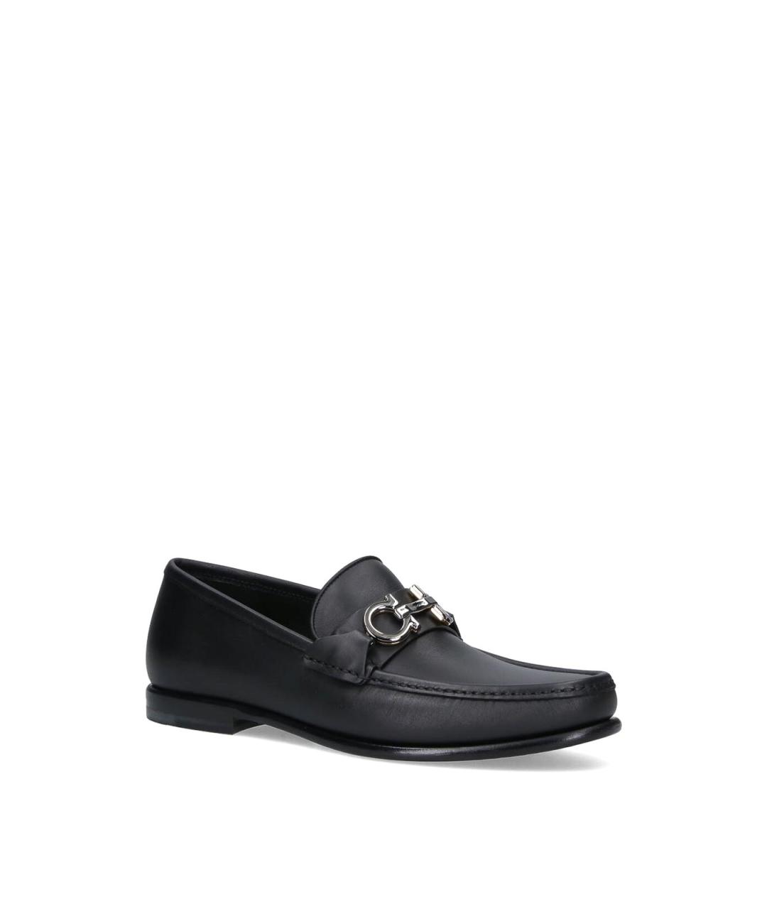 FERRAGAMO Черные кожаные лоферы, фото 2