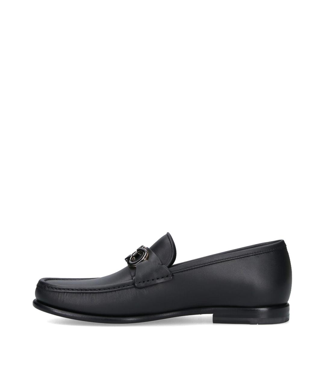 FERRAGAMO Черные кожаные лоферы, фото 3