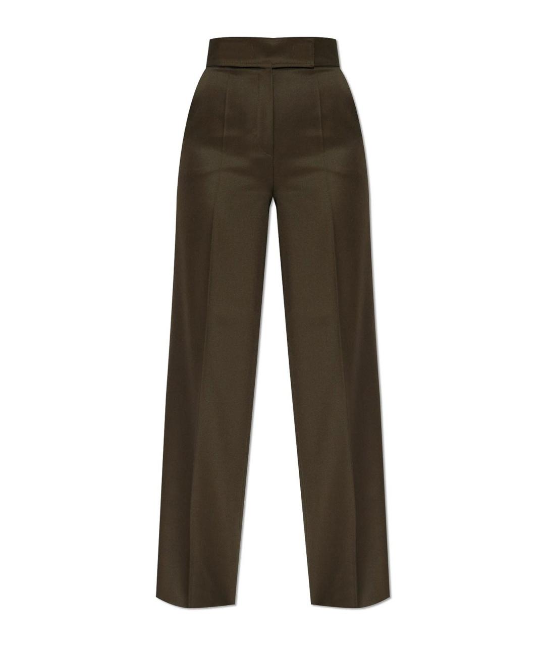 MAX MARA Зеленые шерстяные брюки широкие, фото 1