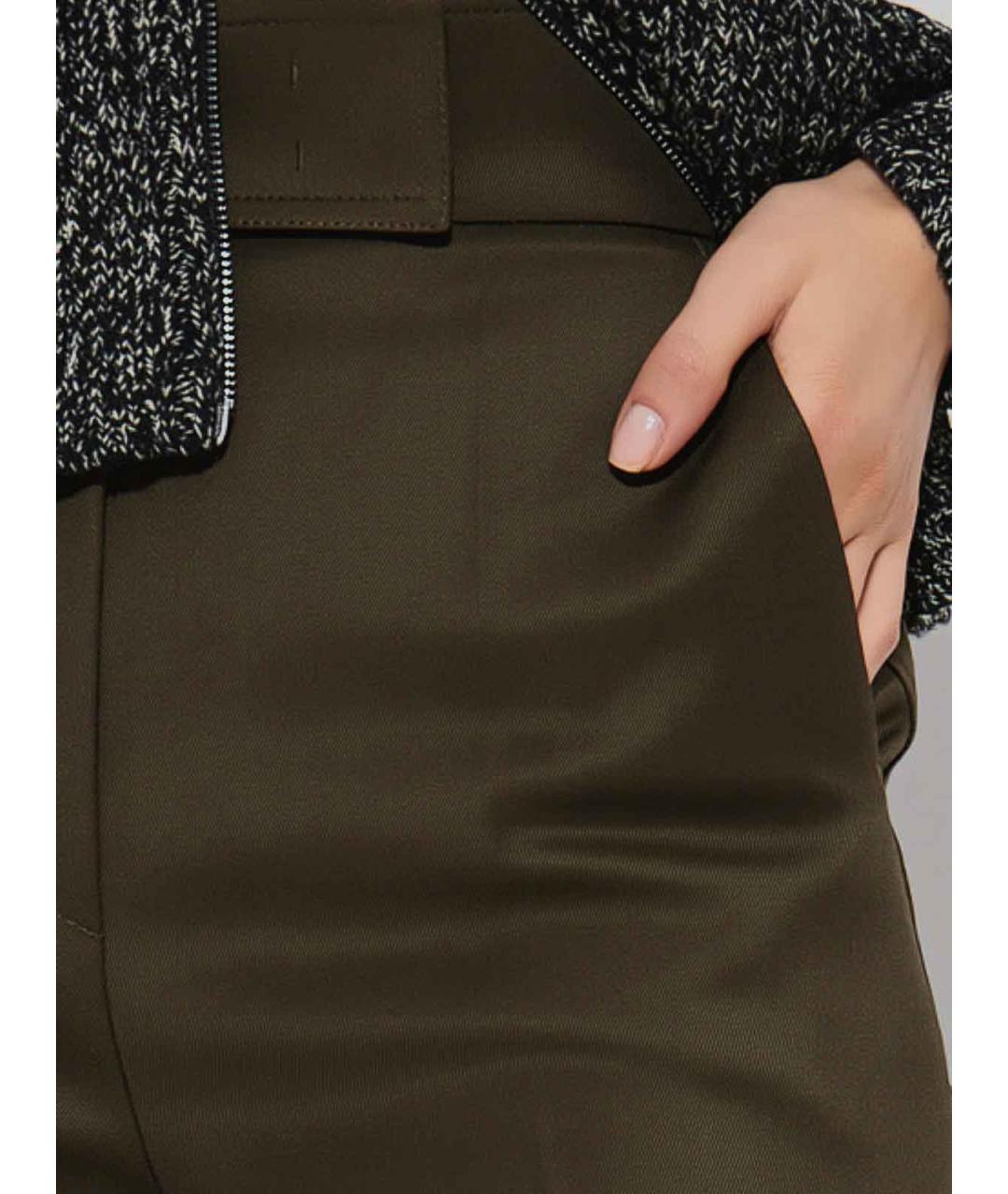 MAX MARA Зеленые шерстяные брюки широкие, фото 4