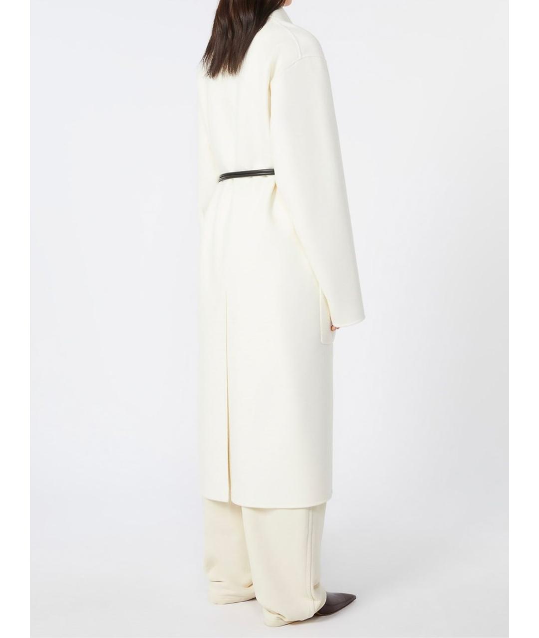 SPORTMAX Белое шерстяное пальто, фото 2