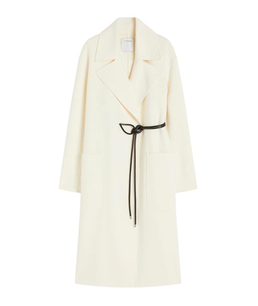 SPORTMAX Белое шерстяное пальто, фото 1