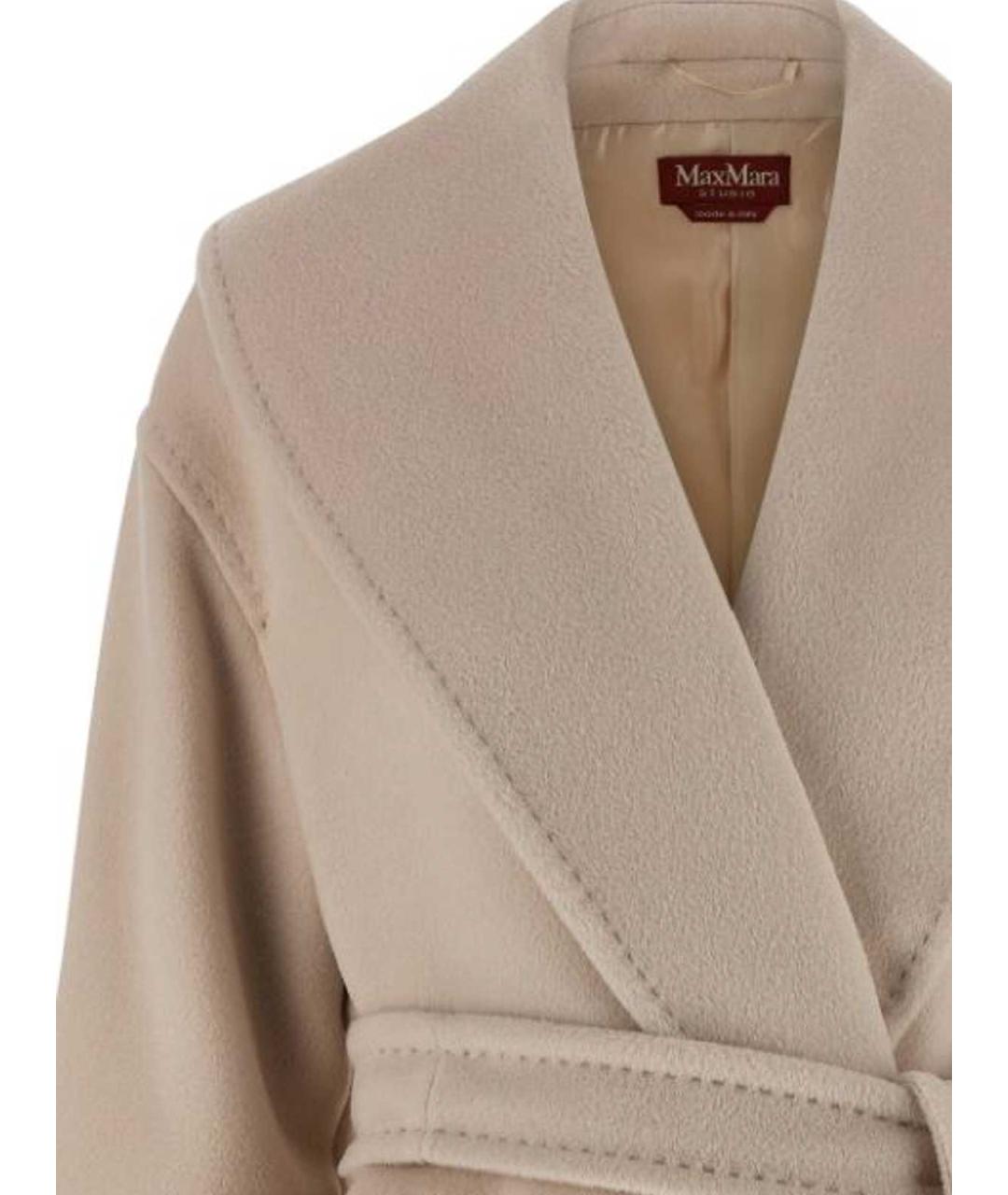 MAX MARA STUDIO Коричневое шерстяное пальто, фото 3