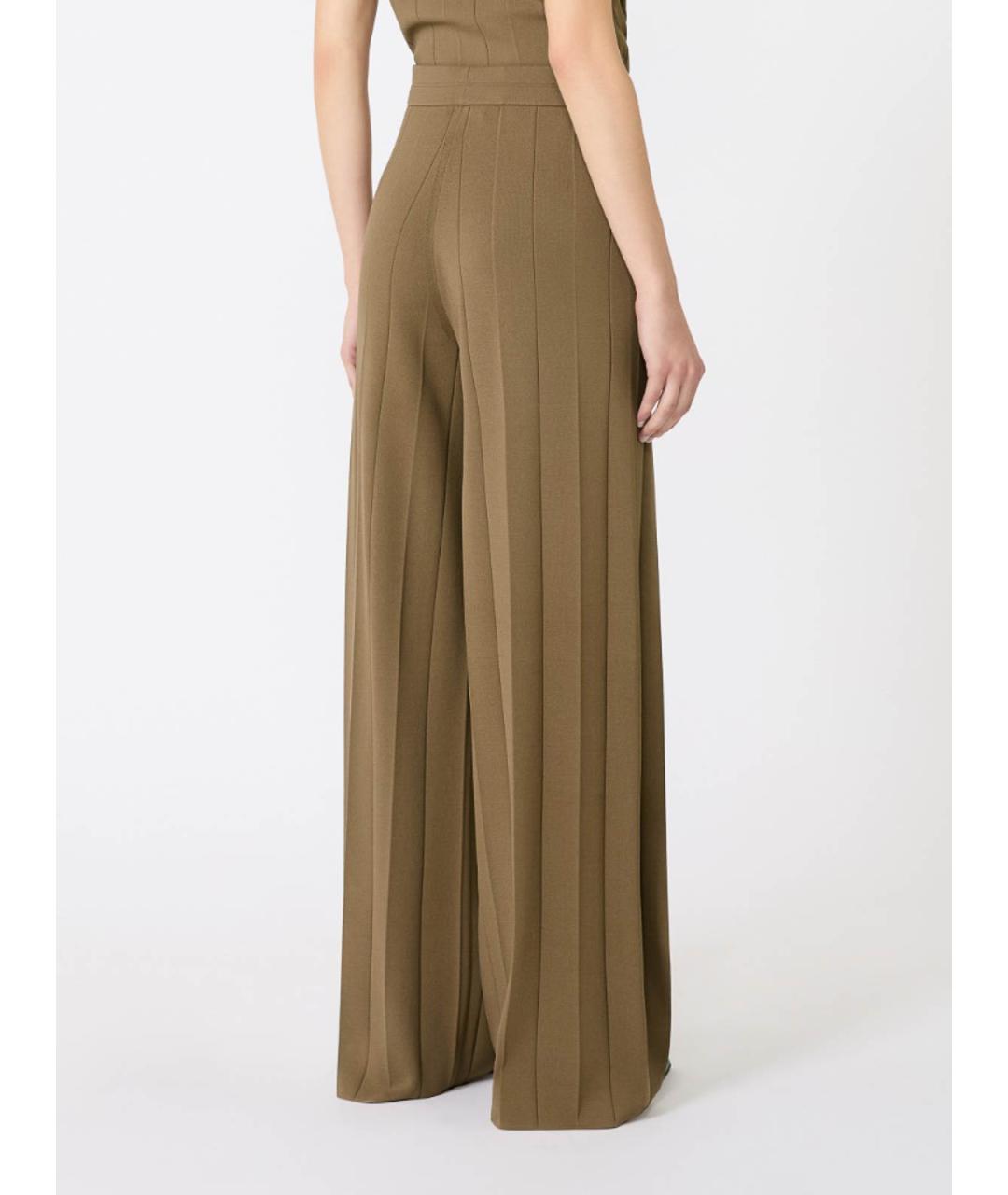 MAX MARA Коричневые вискозные брюки широкие, фото 4