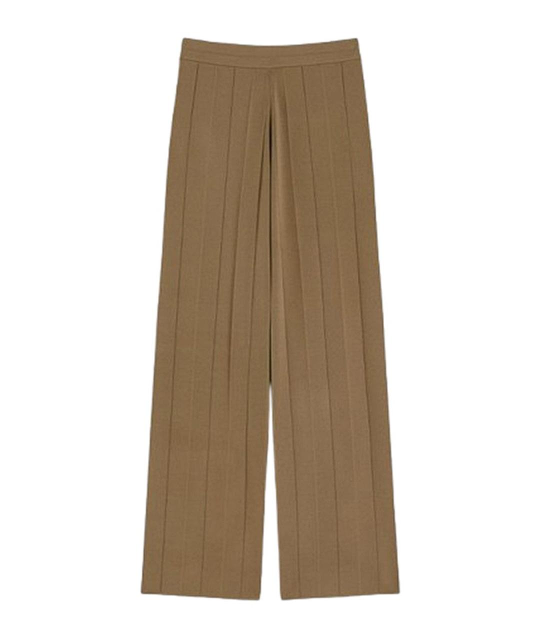MAX MARA Коричневые вискозные брюки широкие, фото 1