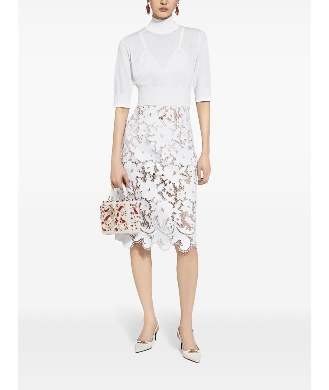 DOLCE&GABBANA Белый хлопковый джемпер / свитер, фото 4