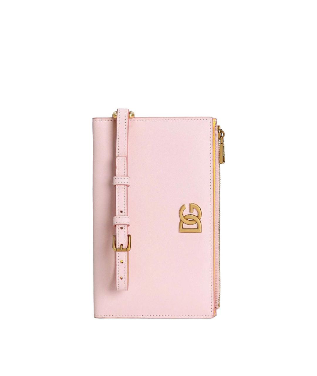 DOLCE&GABBANA Розовый кожаный кошелек, фото 1