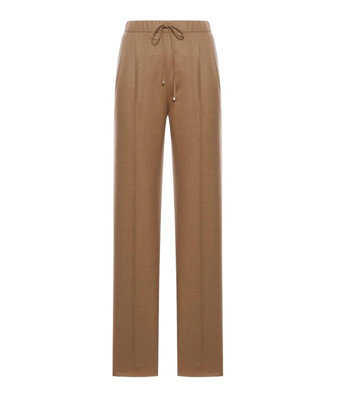 MAX MARA Коричневые кашемировые брюки широкие, фото 1