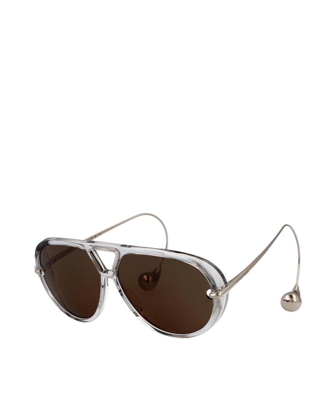 BOTTEGA VENETA Серые металлические солнцезащитные очки, фото 2