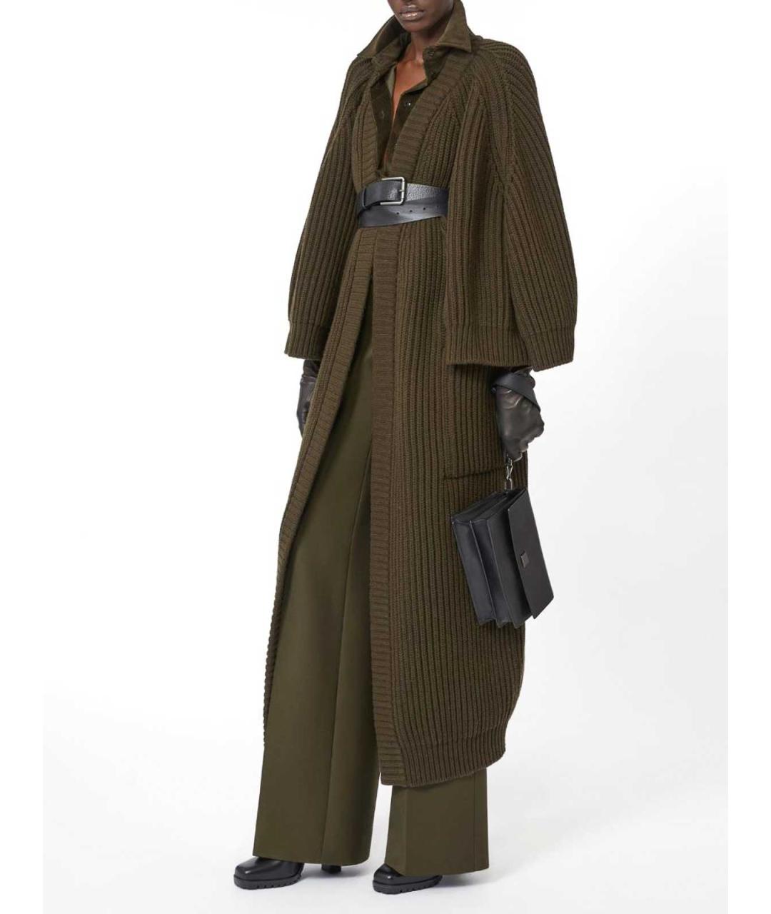 MAX MARA Зеленый шерстяной кардиган, фото 4