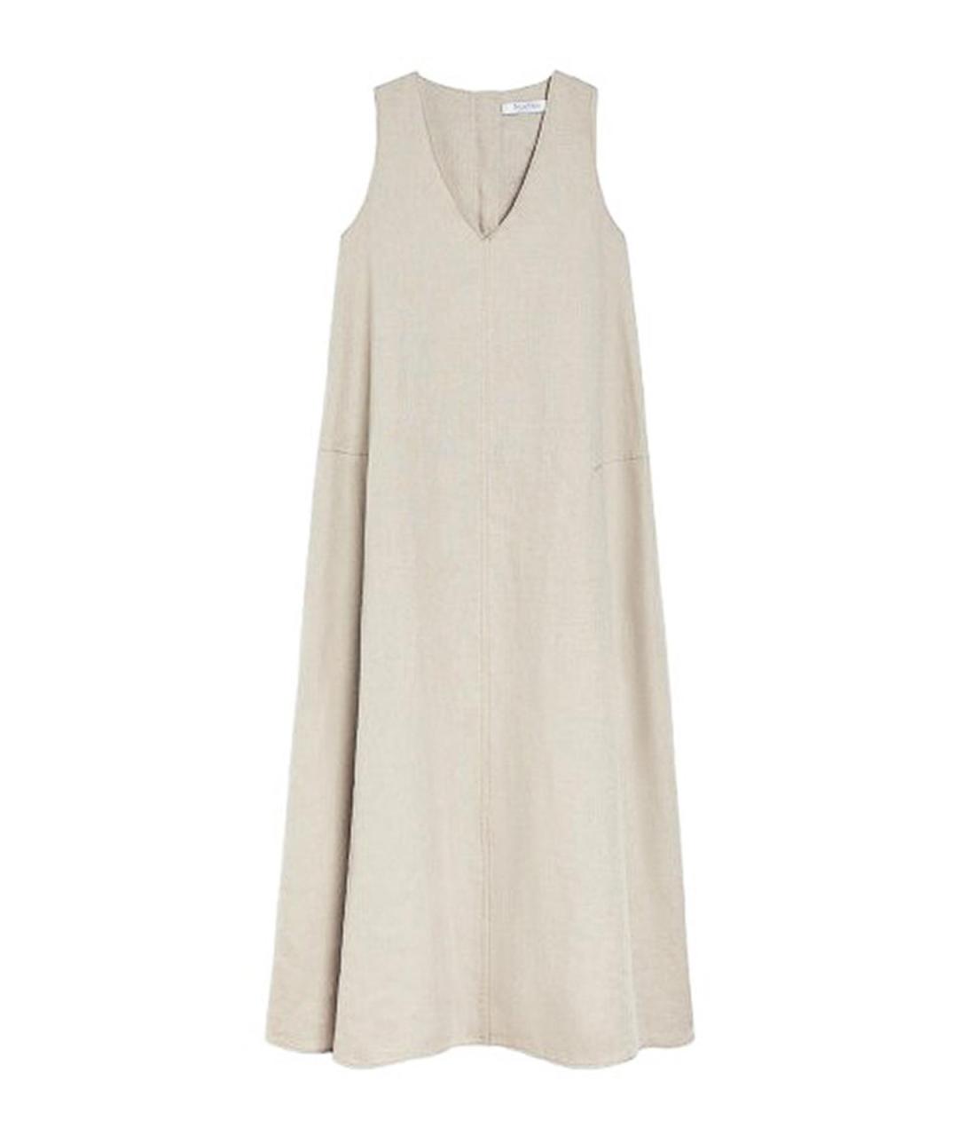 MAX MARA Серое льняное платье, фото 1