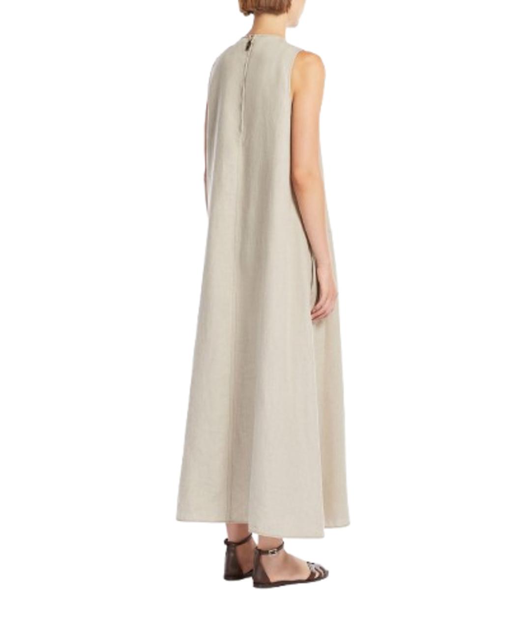 MAX MARA Серое льняное платье, фото 3