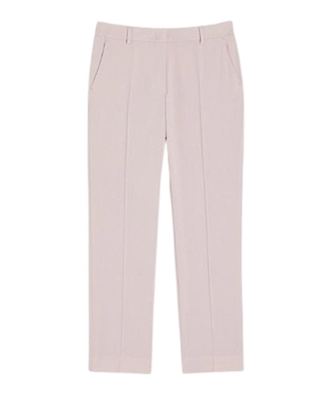 WEEKEND MAX MARA Розовые шерстяные прямые брюки, фото 1