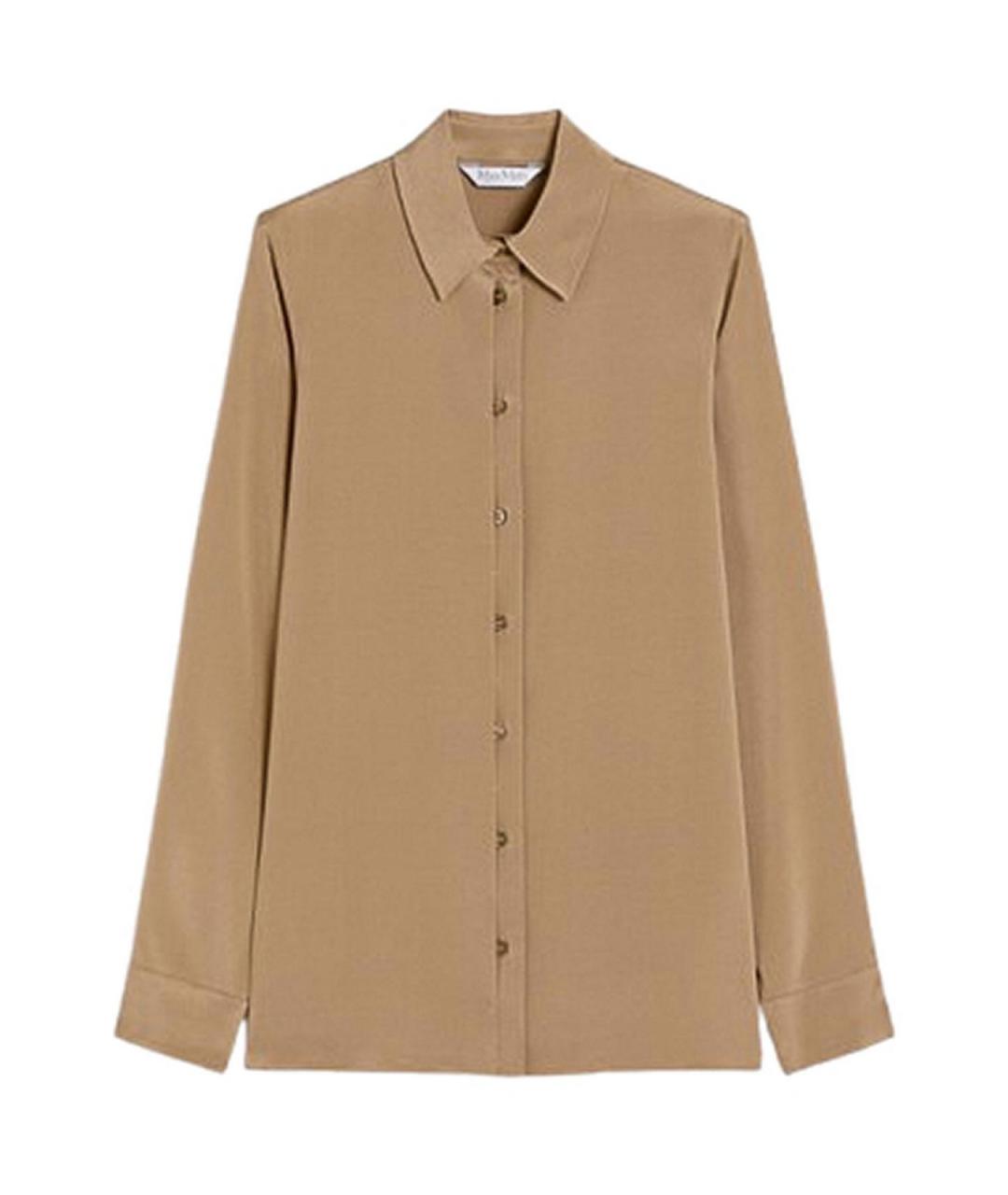 MAX MARA Коричневая шелковая рубашка, фото 1