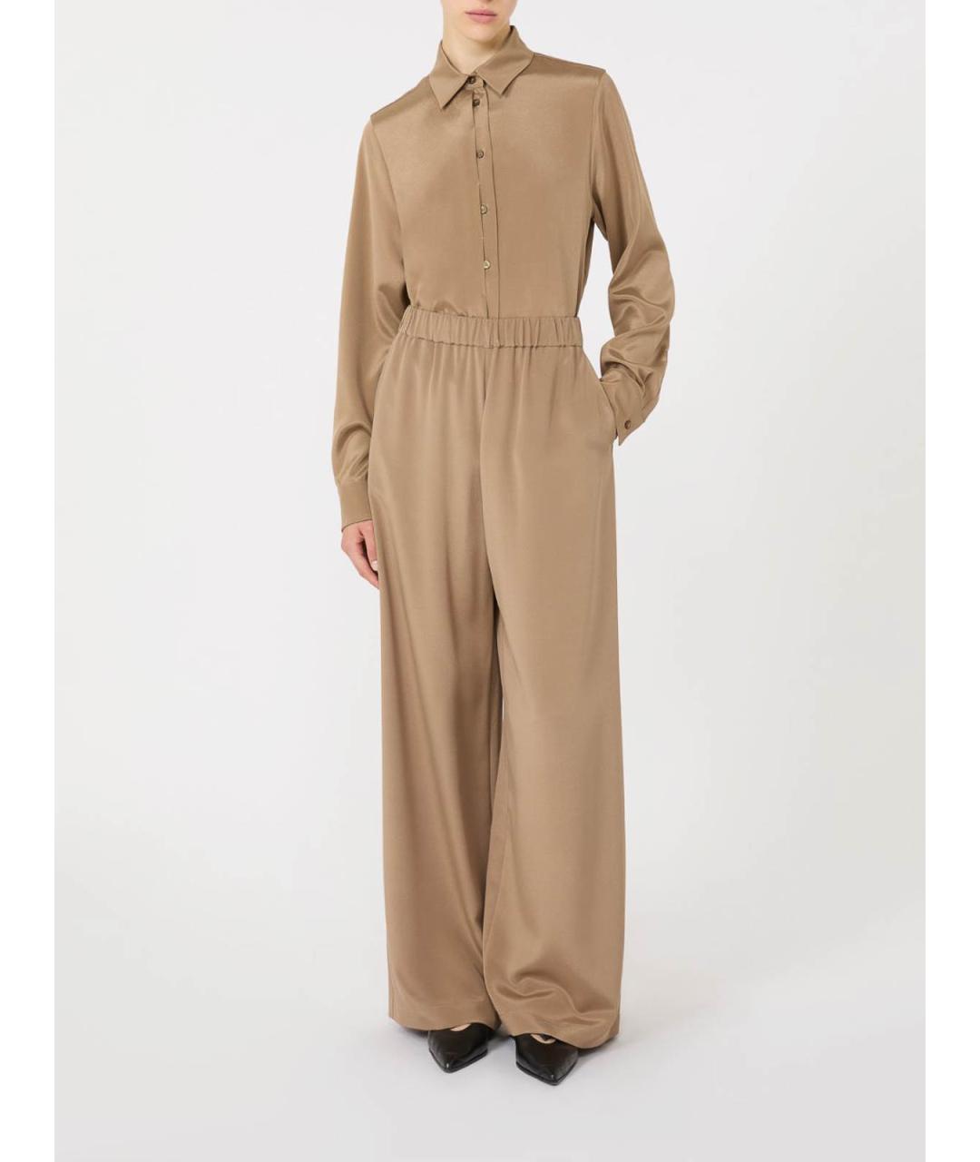 MAX MARA Коричневая шелковая рубашка, фото 2