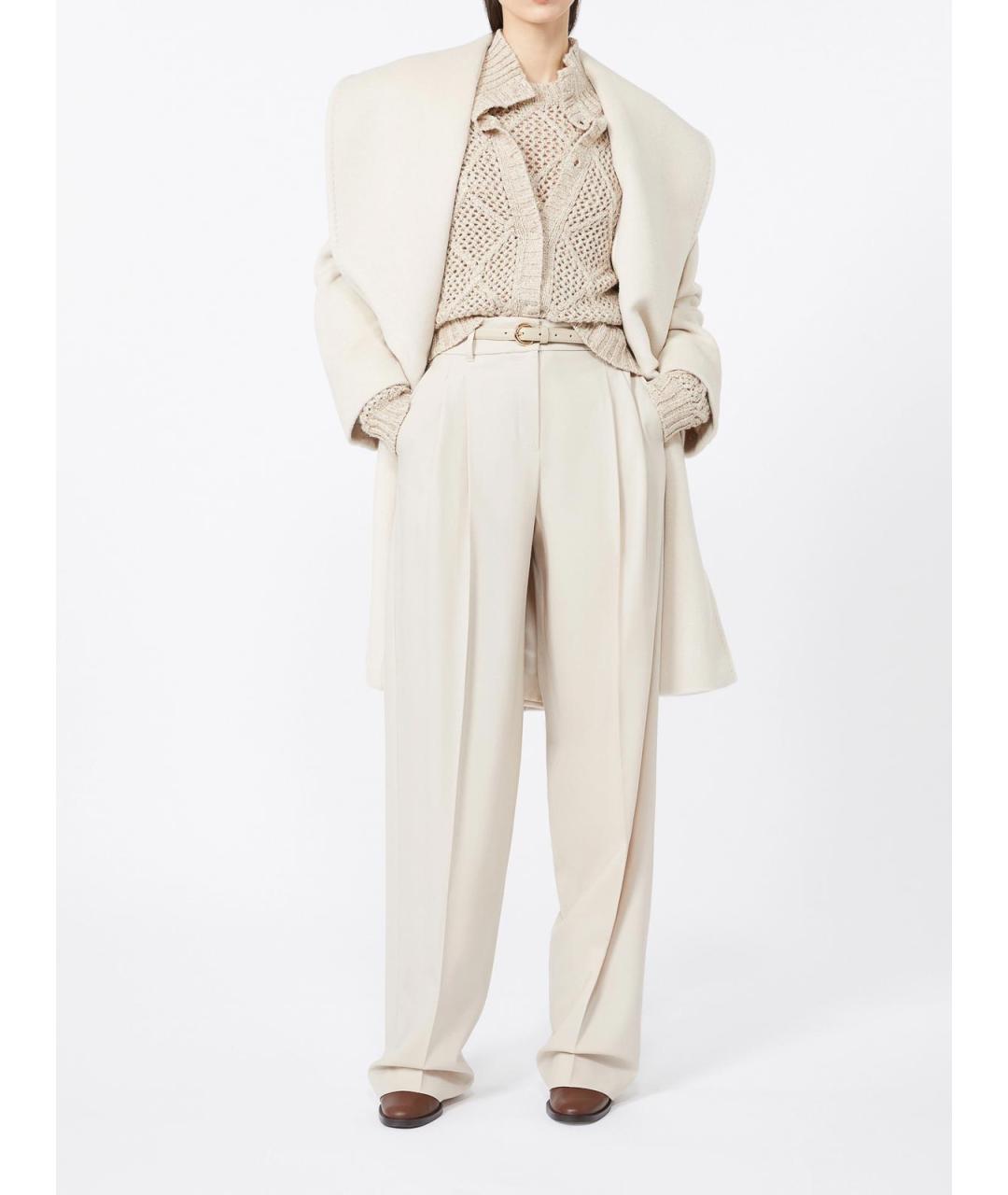 MAX MARA STUDIO Коричневые шерстяные брюки широкие, фото 2