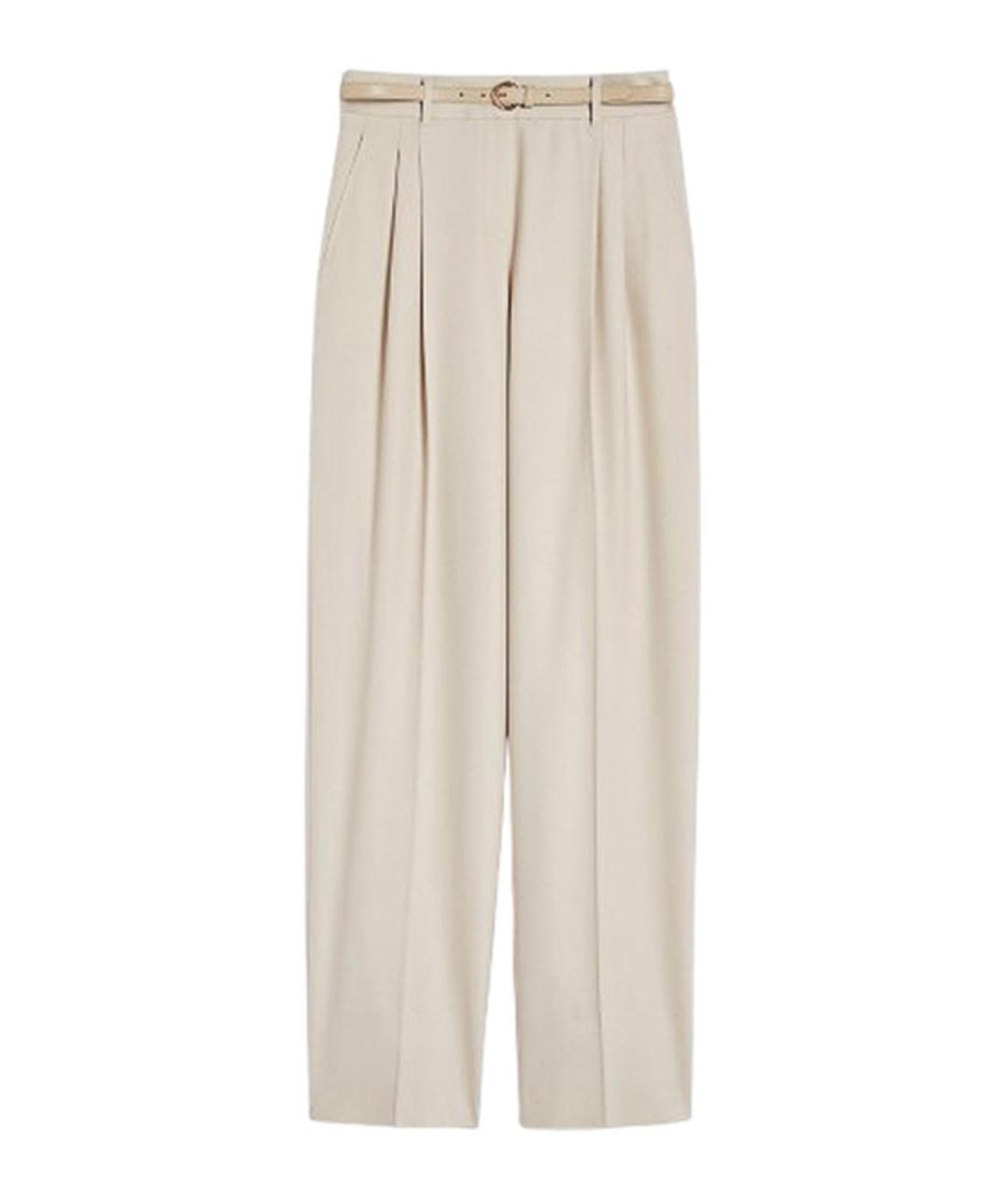 MAX MARA STUDIO Коричневые шерстяные брюки широкие, фото 1