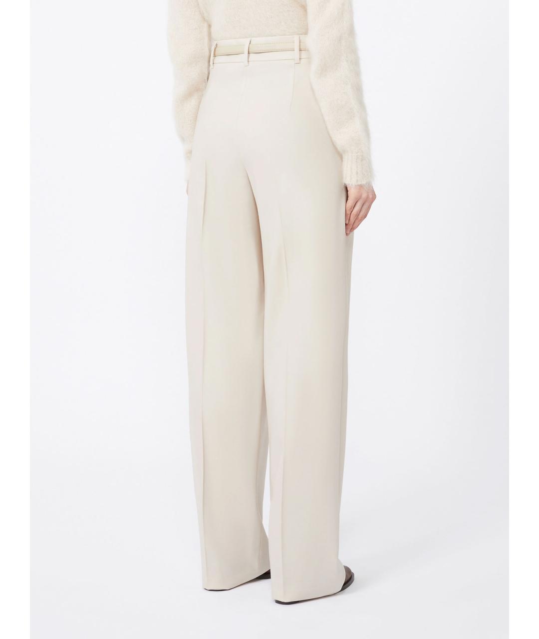 MAX MARA STUDIO Коричневые шерстяные брюки широкие, фото 4