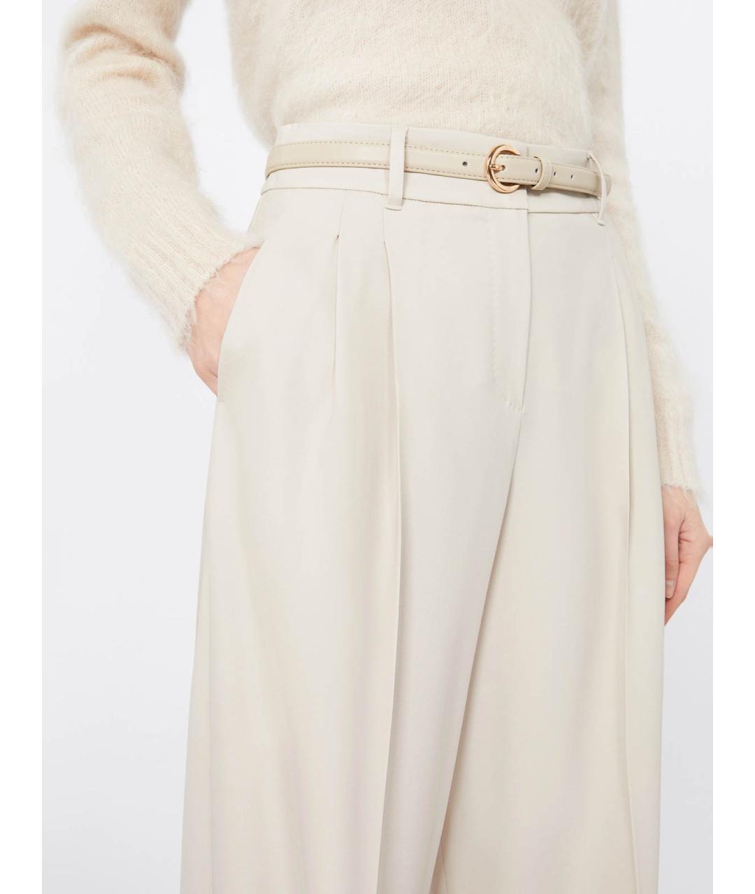 MAX MARA STUDIO Коричневые шерстяные брюки широкие, фото 5
