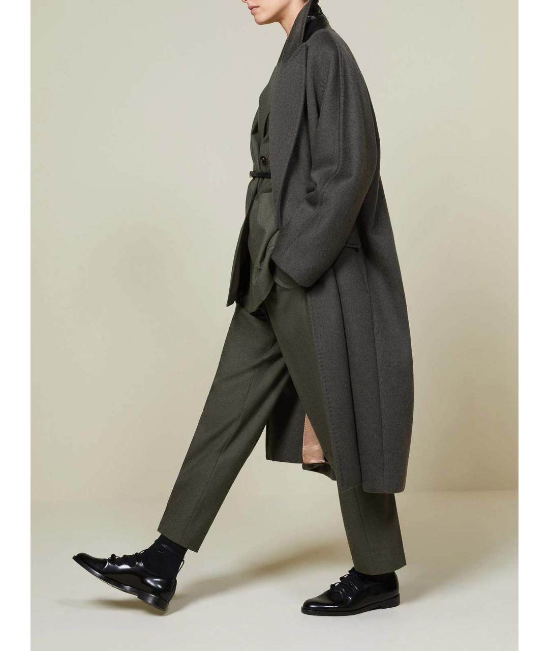 MAX MARA Хаки шерстяное пальто, фото 2